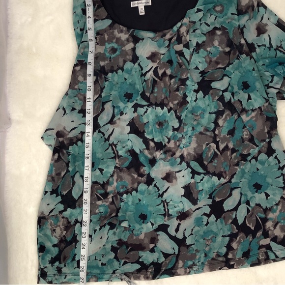 Croft and Barrow flowy stretchy black, teal, gray  Blouse 2XL - Picture 11 of 11